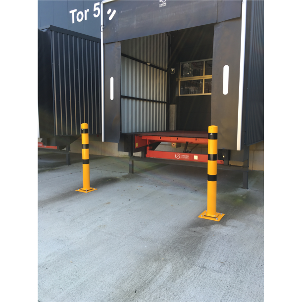 Barrier posts | sides tiltable | yellow / black |  76 mm